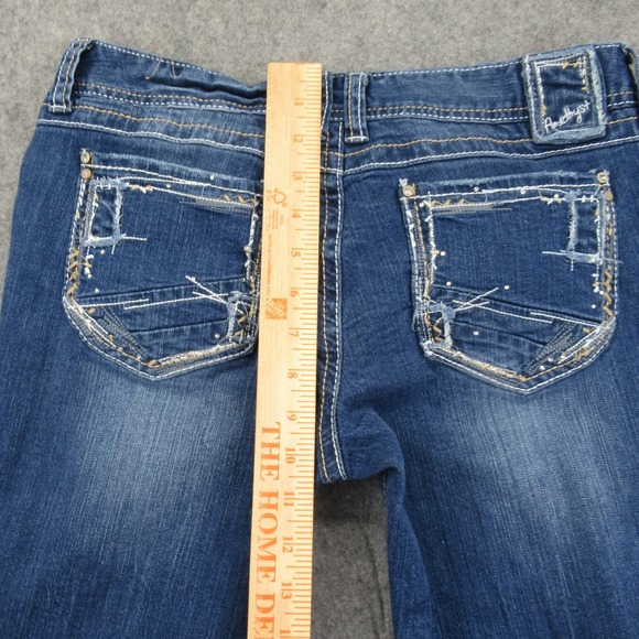 Amethyst Women's Capri Jeans Blue Distressed Stretch Size 11 Audrina - Picture 11 of 14